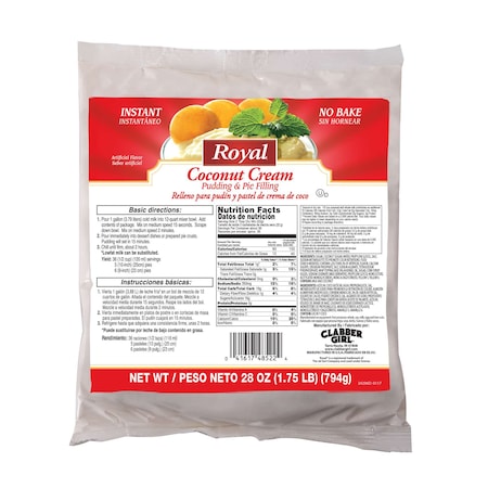 Royal Royal Instant Coconut Cream Pudding And Pie Filling Mix 28 oz., PK12 48522